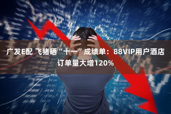 广发E配 飞猪晒“十一”成绩单：88VIP用户酒店订单量大增120%